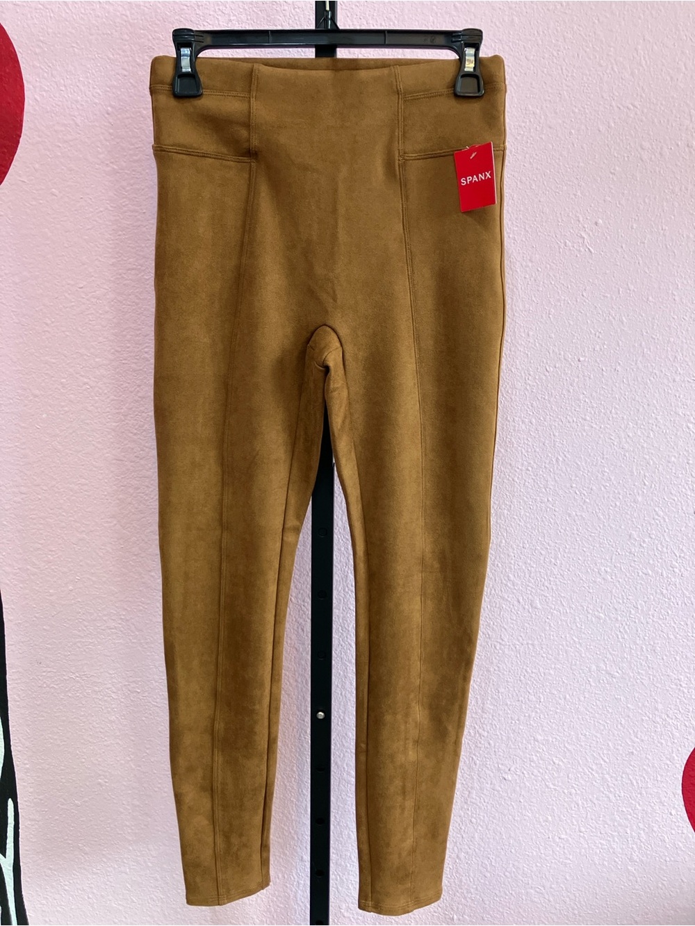 SPANX Faux-Suede Leggings in Rich Caramel Size S/P